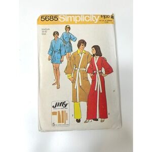 Simplicity 5685 Men's or Misses Jiffy Kimono Robe two lengths - Men Medium 38-40